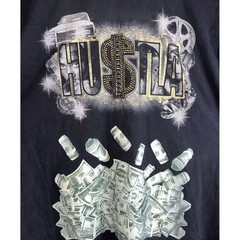 Tupac Shakur Men’s 3XL Hustla VTG graphic Black T-Shirt Big & Tall Hip Hop 90’s