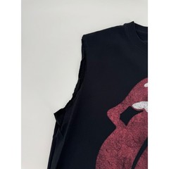 Rolling Stones No 9 Carnaby Logo Muscle Tank Top Black Cotton Mens Medium