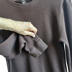 John Ashford Unisex Trending Rich Brown Waffle Knit Thermal L S Tee-Layering-S