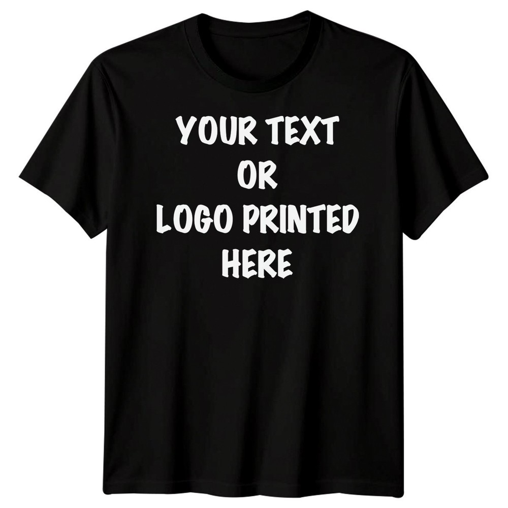 Custom Printed Tee; Personalized Logo Text Shirt; Unisex Work Party Top