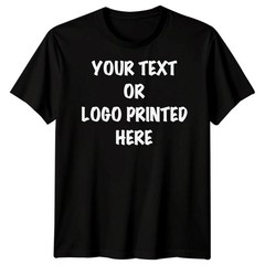 Custom Printed Tee; Personalized Logo Text Shirt; Unisex Work Party Top