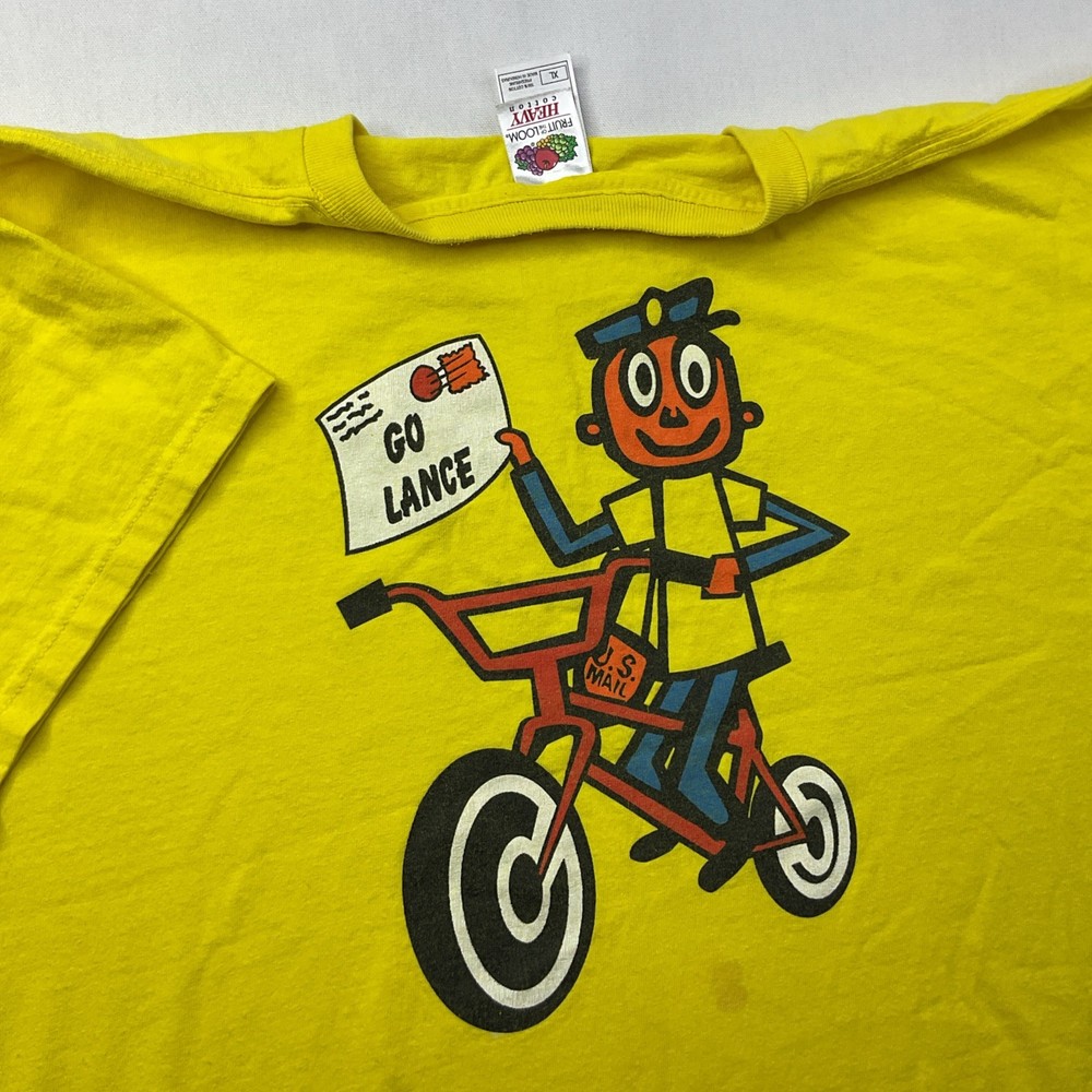 Vintage USPS Cartoon Mailman T-Shirt Men Sz XL Go Lance Mail Graphic Tee 90s
