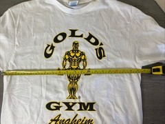 Gold’s Gym Anaheim T-Shirt White w/ Yellow Detail Bodybuilding Mecca Men’s M