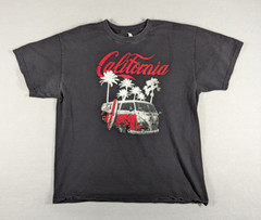 California T-Shirt Unisex Large Black Surfboard Palm Tree Volkswagen Van Beach