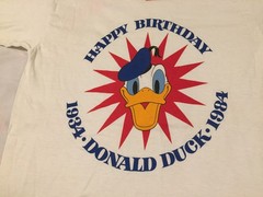 Vintage Disney Donald Duck Shirt Mens S White Ringer Walt Disney Tee NOS