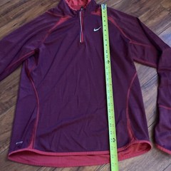 Nike Dri-Fit Men’s L Long Sleeve Running Shirt 1/4 Zip Swoosh Red 339654-656 Gym