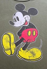 Disney Mickey Mouse Shirt Mens 2XL OD Green Graphic Tee Short Sleeve Cotton