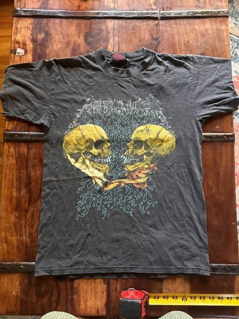 Vintage 1991 Metallica Brockum T Shirt Made USA Skull Graphic Medium Rare