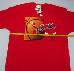 New VTG Lee Sport Chicago Bulls Red 90s Spell Out T-Shirt Sz XXL Logo