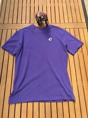 ére studios mens t shirt XS purple cotton jersey short sleeve crew neck logo plain