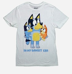 Bluey New Adult T-Shirt – In My Bandit Era Bingo Trio Image