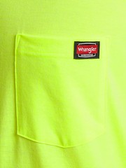 NWT Wrangler Workwear Neon Yellow Hi-Vis Short Sleeve Pocket Tee T Shirt XL