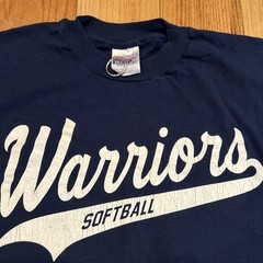 Vintage 1996 Warriors Softball T-Shirt Size XL #44 NCAA High School Intramural
