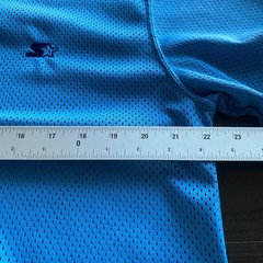 Starter Shirt Medium Vintage Mens Blue Mesh V-Neck Athletic Jersey Sportswear