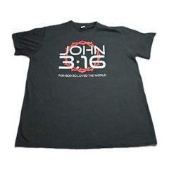 Men’s Casual Crew Neck T-Shirt, John 3:16 Inspirational Quote Print