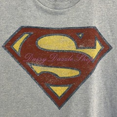 Superman DC Comics T- Shirt Men’s Blue Graphic Print Logo Size Large
