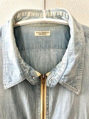 Phigvel Chambray Short Sleeve Shirt M Zip-Up Design