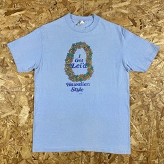 Vintage 70s Hanes Beefy I Got Lei’d Hawaiian Style Blue Single Stitch Shirt SZ L