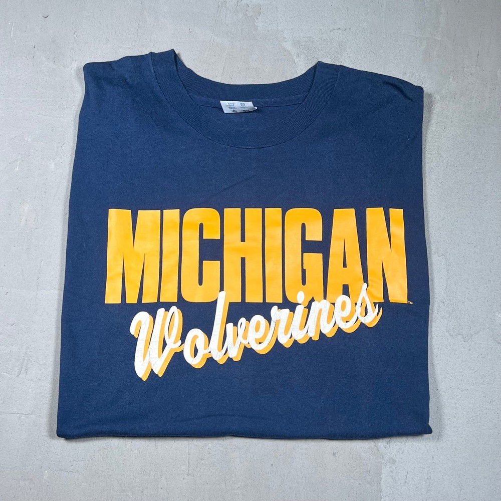 Vintage 1990s Michigan Wolverines Navy Tee Size XXL