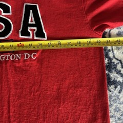 Washington DC USA Embroidered Graphic Tee Men’s Size L Red Delta Pro Weight