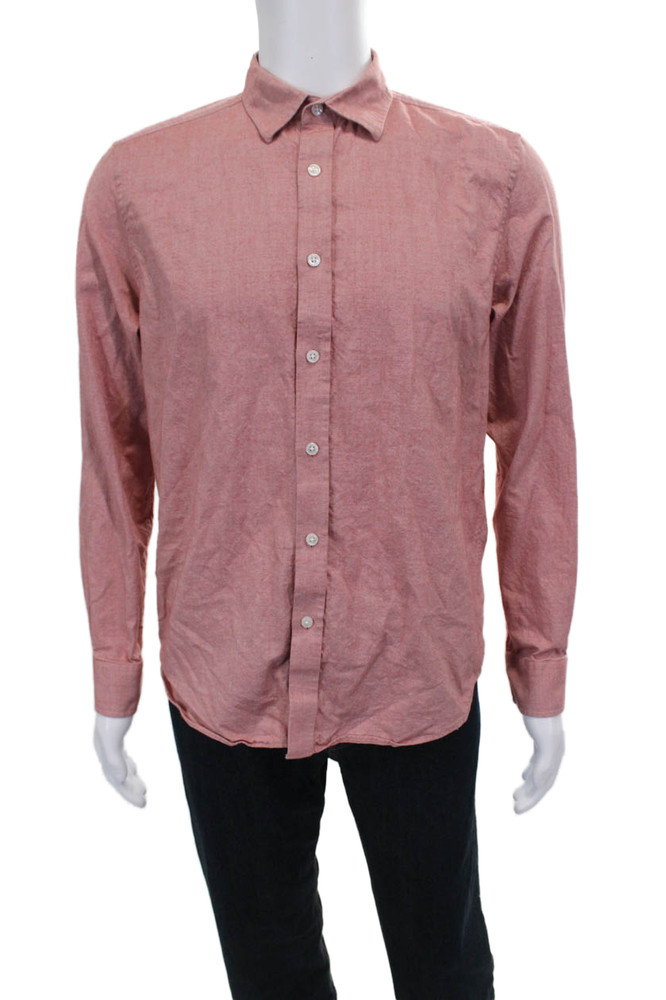 The Men’s Store at Bloomingdale’s Mens Red Cotton Button Up Shirt Size M