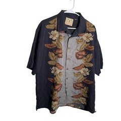 Joe Marlin Shirt Men’s XL Button Up Hawaiian Vacation Floral Casual Tropical