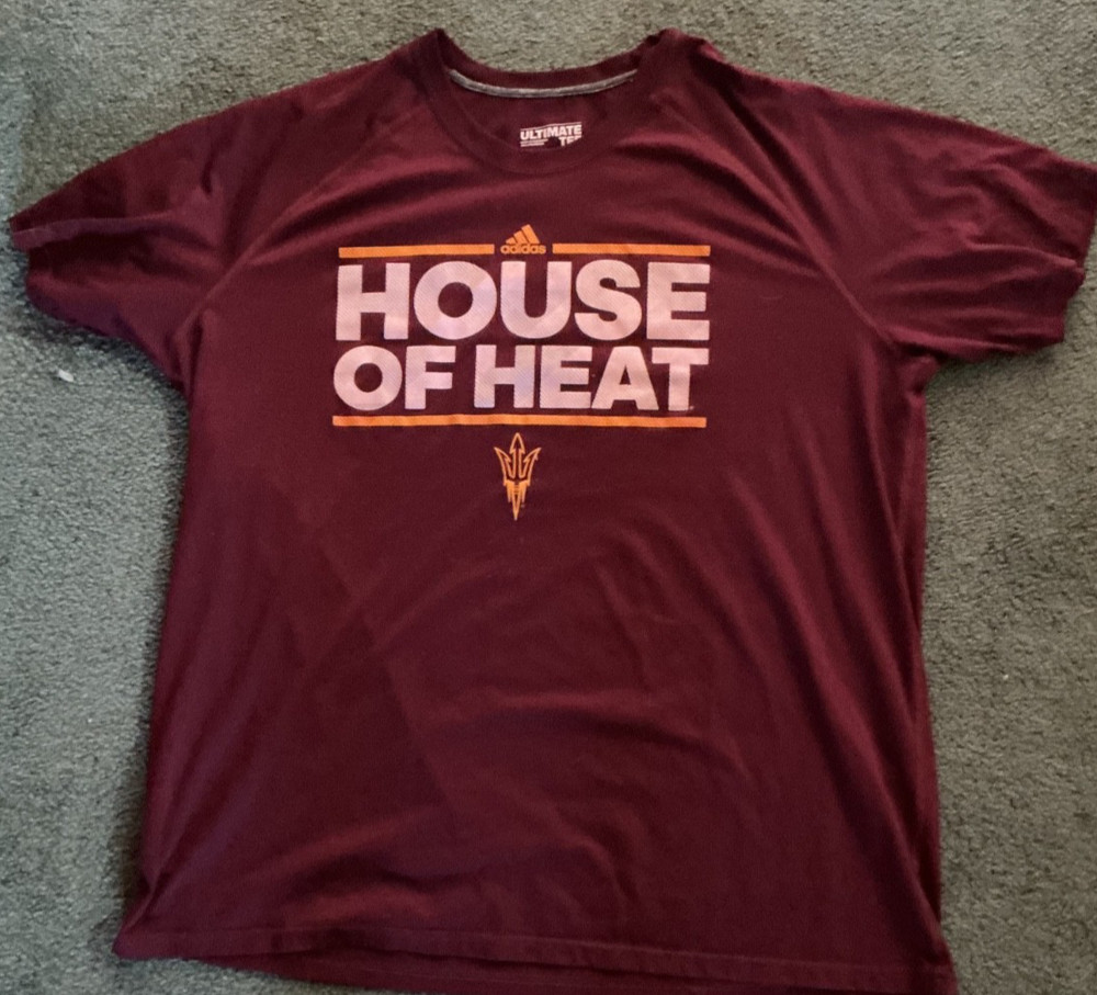 Adidas house of heat 2xl mens burgandy tshirt