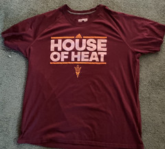 Adidas house of heat 2xl mens burgandy tshirt