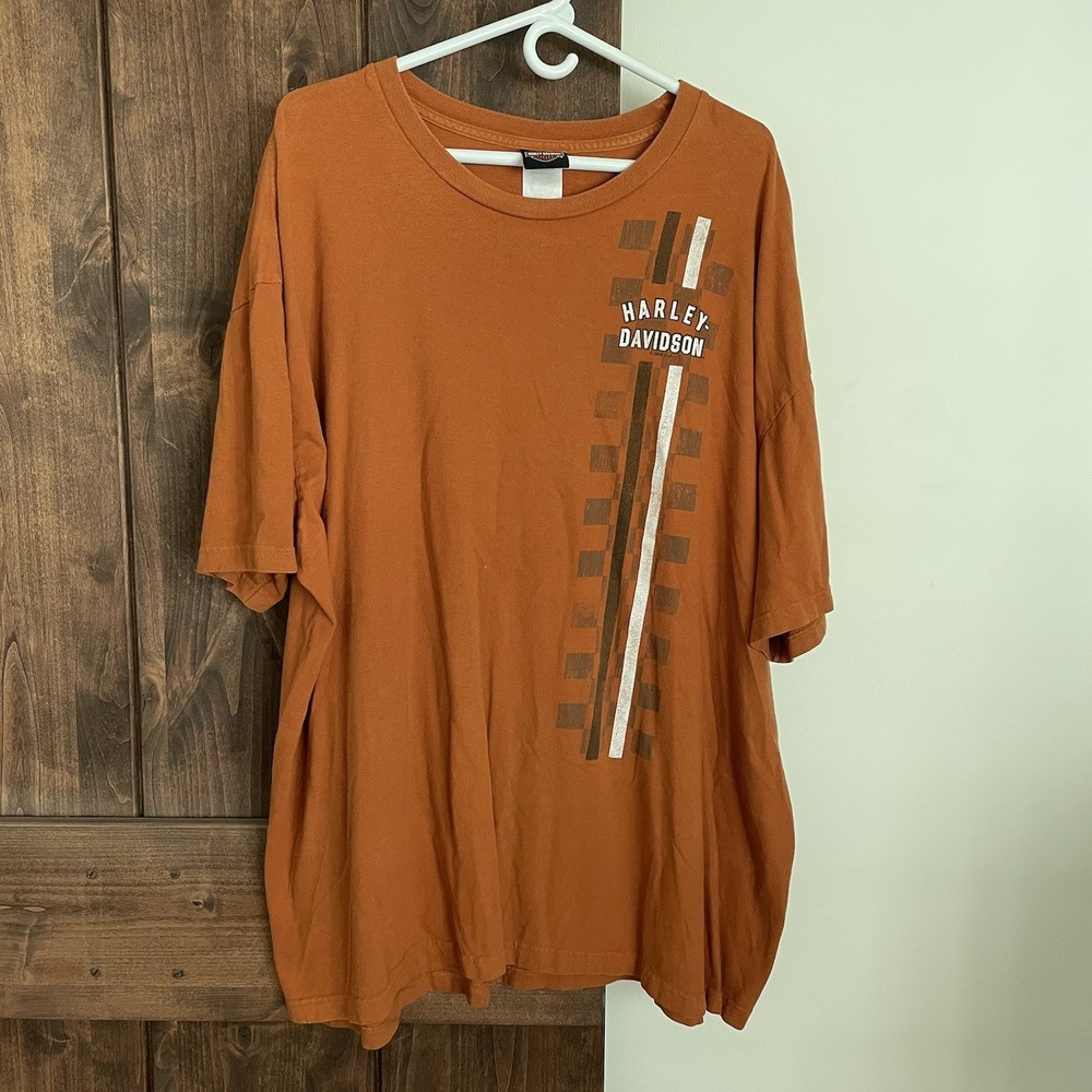 Harley Davidson Men’s 4XL Orange Short Sleeve Skull Brass San Juan Puerto Rico