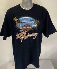 Harley Davidson 2XL T-Shirt NWT Black Tee Graphic Milwaukee 105th Anniversary