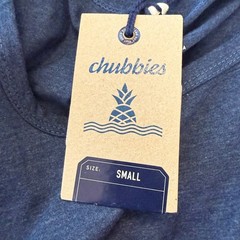 Chubbies Mens The Relaxer Tank Top Navy Blue Graphic Palm Tree Small NWT 600231