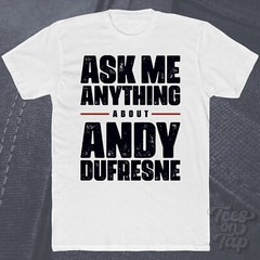 ASK ME ANYTHING ABOUT ANDY DUFRESNE T-SHIRT shawshank redemption prison escape