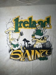 Vintage 80s Ireland Slainte Leprechaun Mushroom T Shirt Mens M Distressed 15
