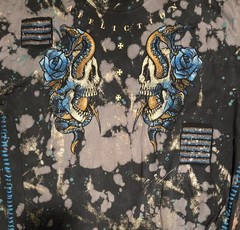 Affliction Men’s 2XL Skull Graphic Print Cotton Rhinestone T-Shirt SS Crew