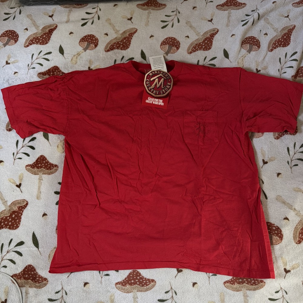 Vintage Marlboro Country Store Shirt Mens Large Red Pocket Logo Graphic 90s Tee