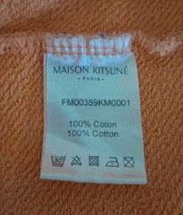 MAISON KITSUNE Tri-color Fox Patch Adult Large Sweatshirt Orange