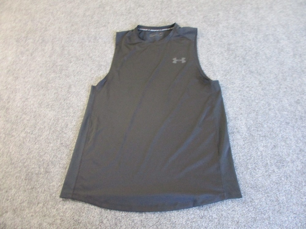Under Armour Tank Top Shirt Men’s Medium Black Polyester Compression *