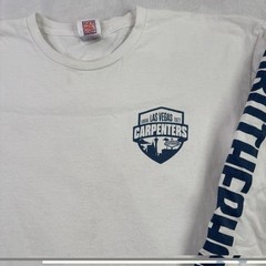 Bayside Las Vegas Carpenters Brotherhood Union White LS Graphic Shirt Men’s LG