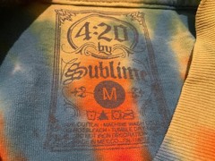 420 SUBLIME BAND T-SHIRT RAINBOW TIE DYE DISTRESSED ( MENS M ) PREOWNED