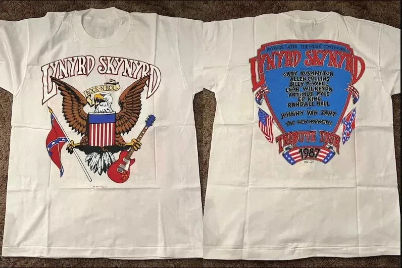 Lynyrd Skynyrd Rock ‘N Roll Tribute Tour 1987 T-Shirt – Vintage Music Tour Tee