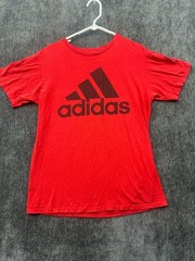 Adidas Go To Tee Shirt Mens Medium Red Short Sleeve Crew Neck Cotton Performance