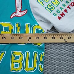 Born Fly Graphic Tee Mens Large Turquoise White Streetwear Split Panel Shirt NWT