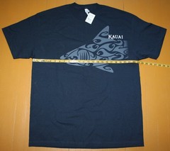 Alstyle Mens XL Tribal Shark Graphic Kauai Hawaii Classic Black T Shirt New NWT