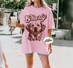 Custom Dog Portrait Comfort Tee Personalized Pet Photo Shirt Gift