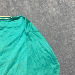 Vintage Rush Fashion Shirt Men Small Green Cotton Ribbed Collar Embroidered Logo