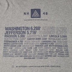 Vintage NH 48 4,000 Footers T Shirt AMC List Back Gray Cotton Poly Blend Large