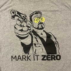 Vintage The Big Lebowski Walter Sobchak Mark It Zero Movie Promo Size XL Gray