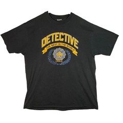 Vintage NYPD Detective DEA T Shirt XL USA Single Stitch 80s 90s Hanes Black