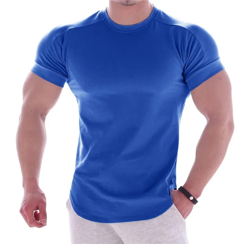 Men Quick Dry Sports T-Shirt Summer Gym Fitness Short Sleeve Workout Tight Tops