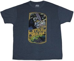 Star Wars Adult New T-Shirt – Rectangled Tie Fighter Darth Vader, Saber Art Logo
